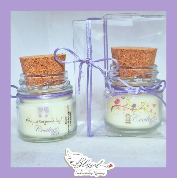 Lembrancinha Maternidade Vela Aromática com Tag