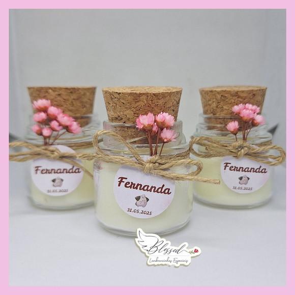 Vela Perfumada Lembrancinha com Mini Flores