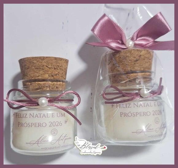 Lembrancinha Corporativa Vela Perfumada com Embalagem e Laço