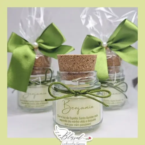 Lembrancinha Mini Vela Perfumada com Embalagem e Laço