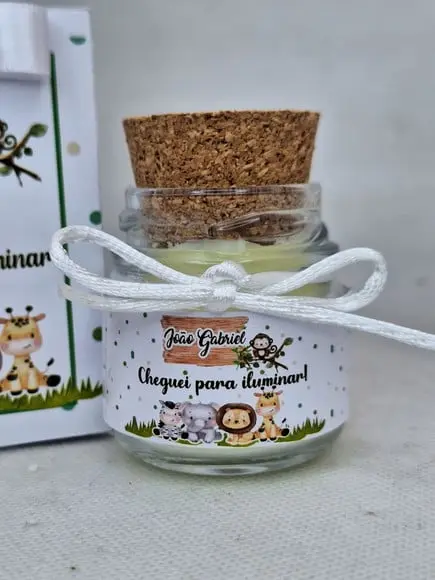 Lembrancinha Maternidade Vela Perfumada com Laço