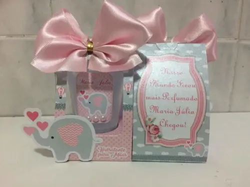 Lembrancinha Maternidade Elefantinha Rosa