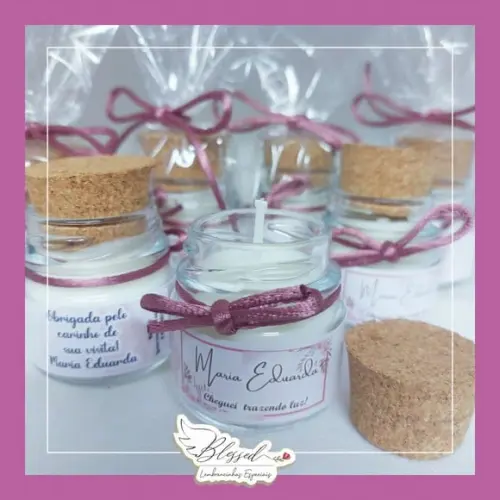 Lembrancinha Maternidade Vela Aromática com Embalagem
