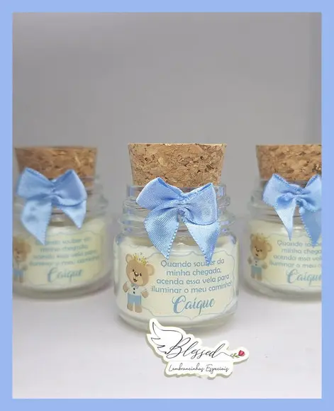 Lembrancinha Maternidade Mini Vela Perfumada Menino