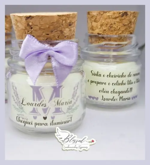 Lembrancinha Maternidade Mini Vela Perfumada