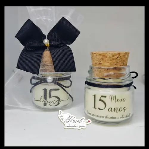 Lembrancinha 15 Anos Vela Perfumada no Saquinho Organza