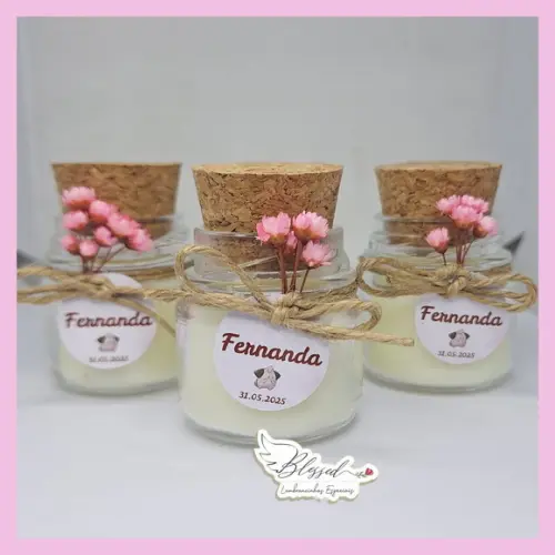 Vela Perfumada Lembrancinha com Mini Flores