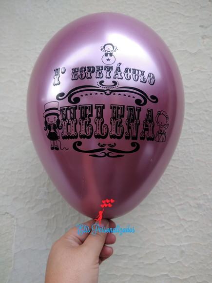 Bexiga Metálica Personalizada Tema Circo ( escolha a arte)
