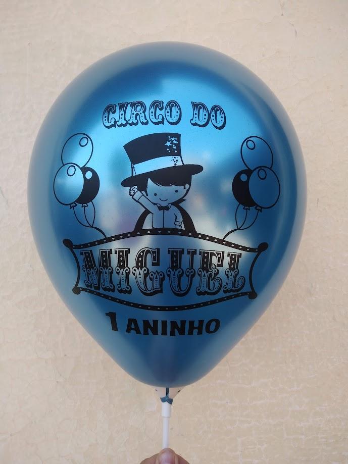 Bexiga Metálica Personalizada Tema Circo ( escolha a arte)