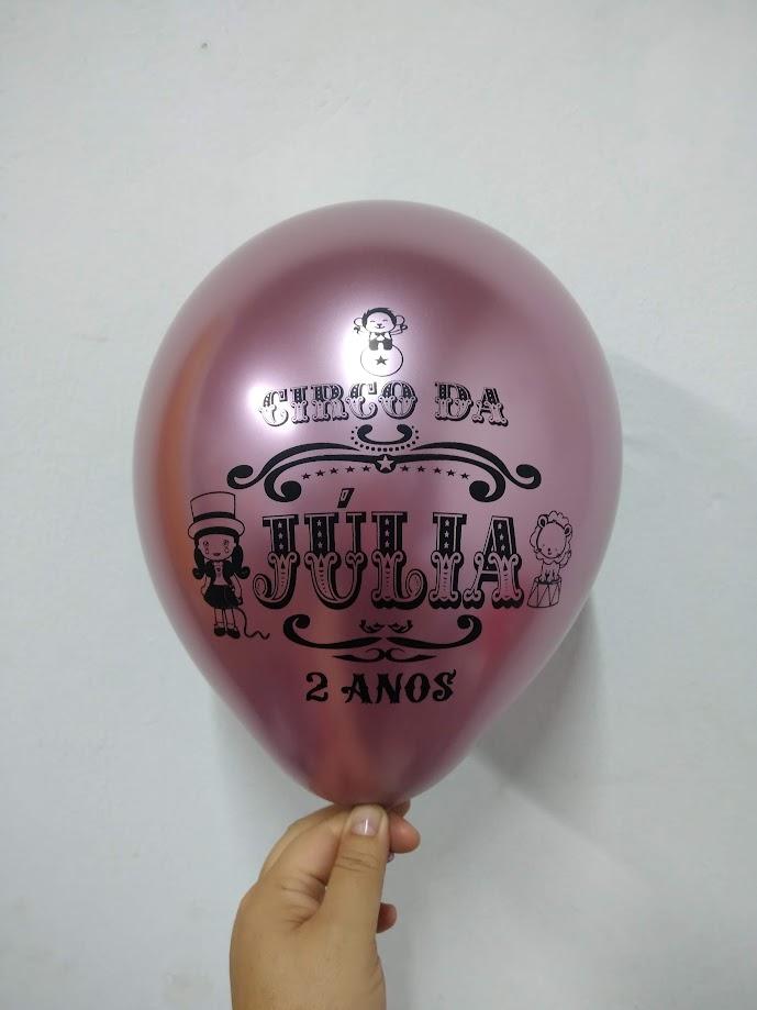 Bexiga Metálica Personalizada Tema Circo ( escolha a arte)