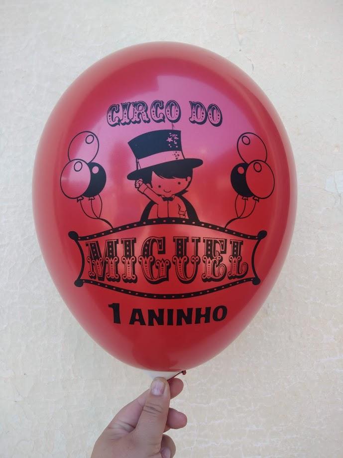 Bexiga Metálica Personalizada Tema Circo ( escolha a arte)