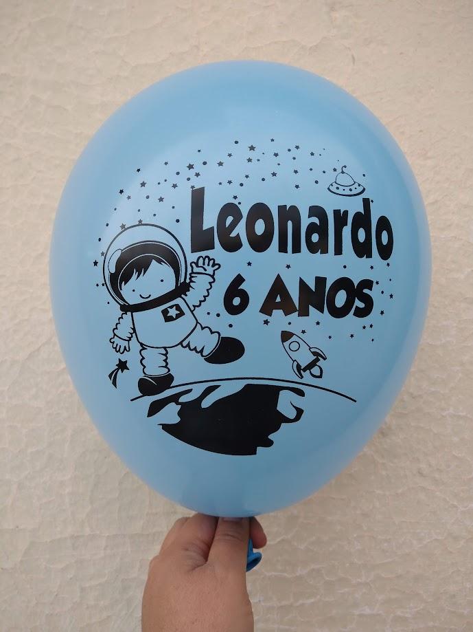 Bexigas Látex Personalizadas Tema Astronauta