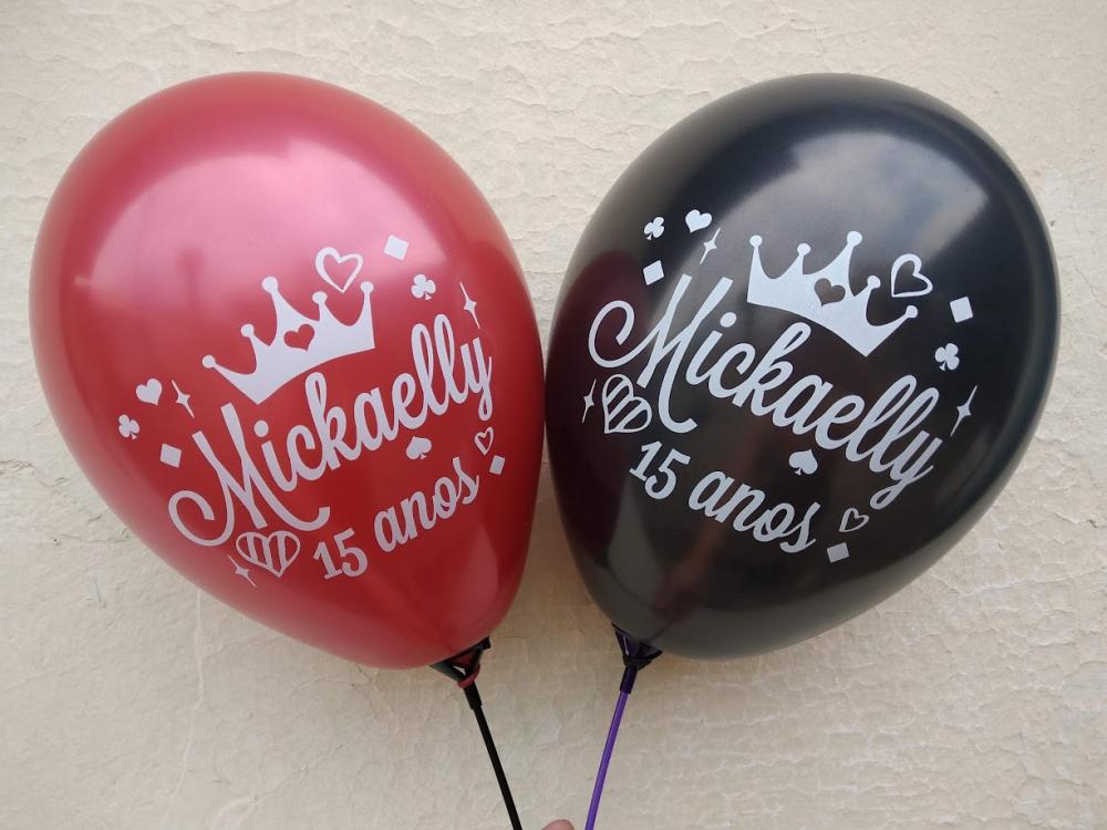 Bexigas Látex Metalizadas Personalizadas 15 Anos