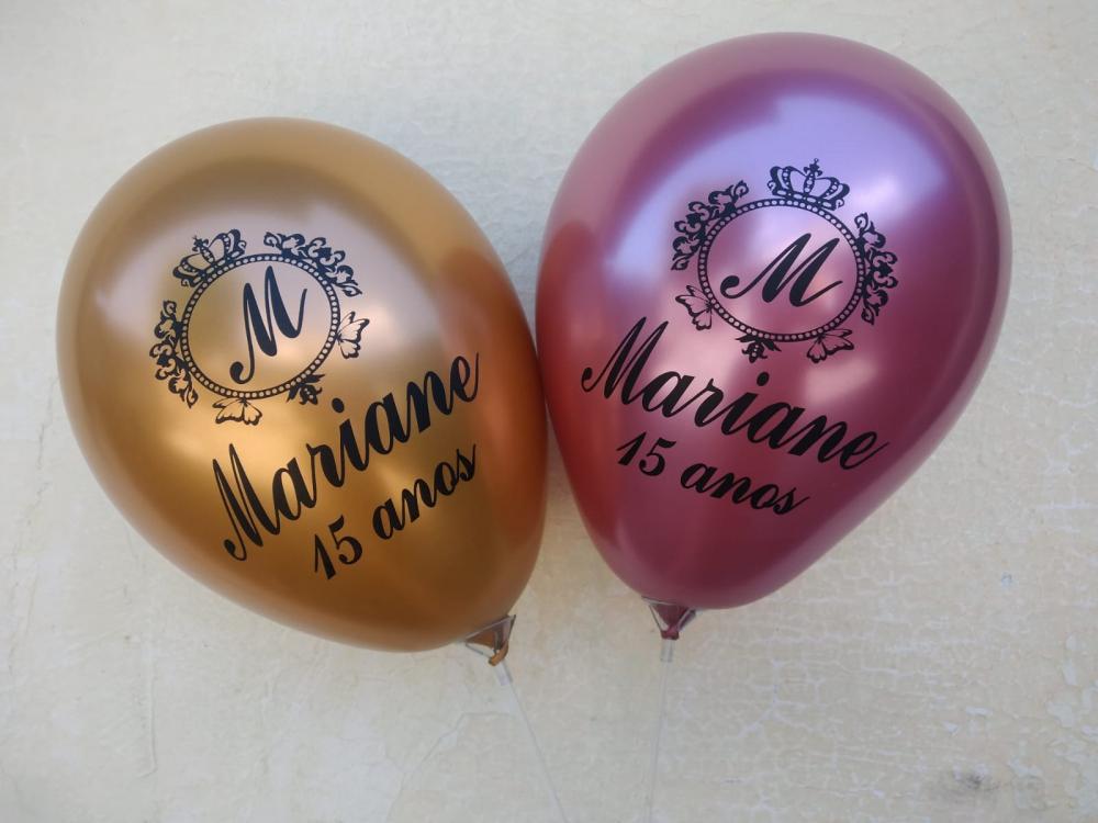 Bexigas Látex Metalizadas Personalizadas 15 Anos