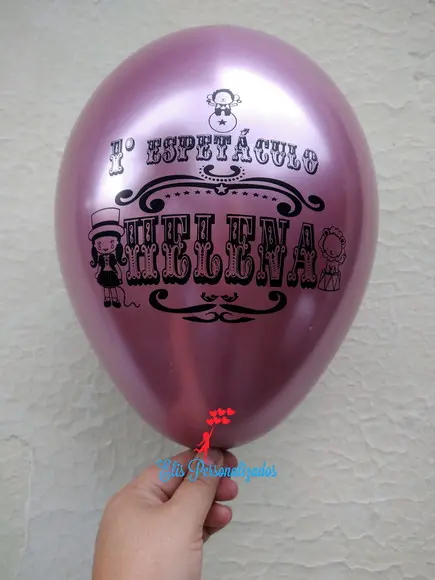 Bexiga Metálica Personalizada Tema Circo ( escolha a arte)