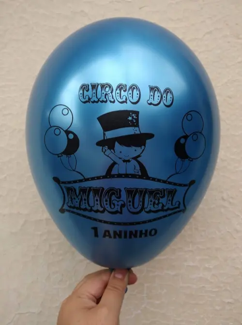 Bexiga Metálica Personalizada Tema Circo ( escolha a arte)