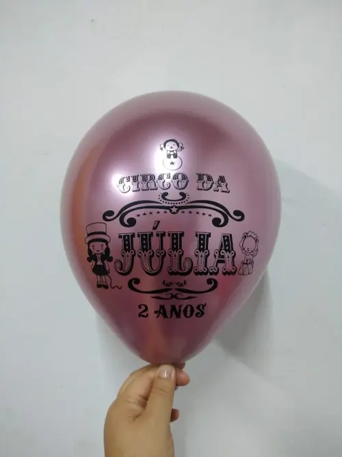Bexiga Metálica Personalizada Tema Circo ( escolha a arte)