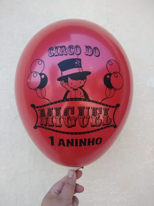 Bexiga Metálica Personalizada Tema Circo ( escolha a arte)