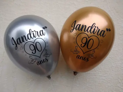 Bexigas Látex Metalizadas Personalizadas no tema da sua festa