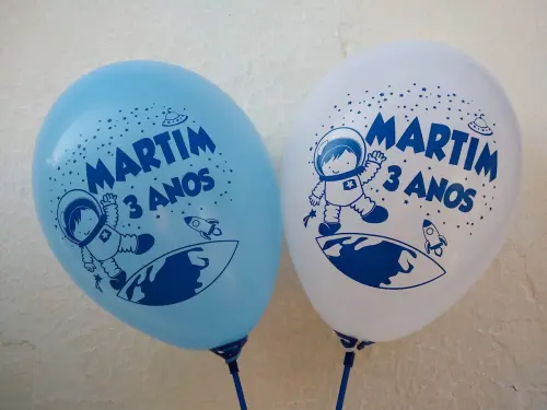 Bexigas Látex Personalizadas Tema Astronauta