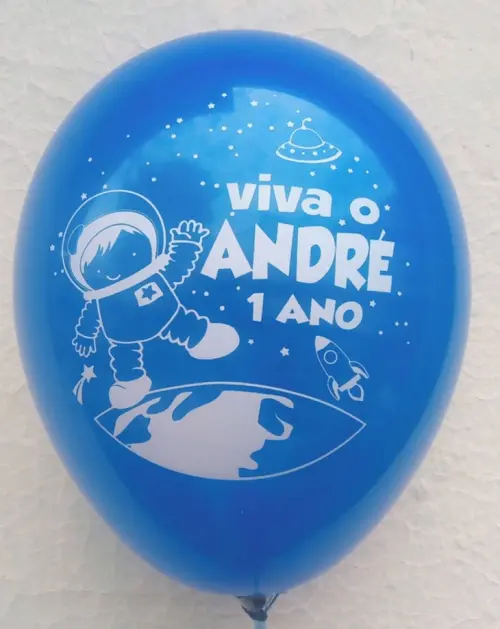 Bexigas Látex Personalizadas Tema Astronauta