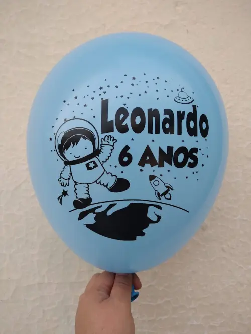 Bexigas Látex Personalizadas Tema Astronauta