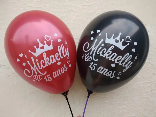 Bexigas Látex Metalizadas Personalizadas 15 Anos