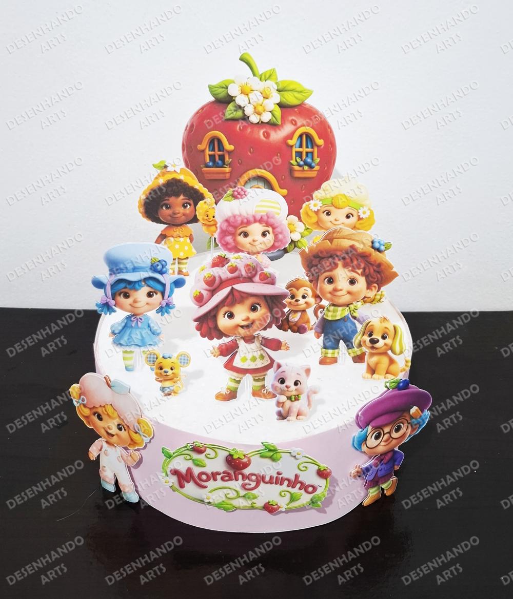 TOPO DE BOLO MORANGUINHO (Arquivo de corte)