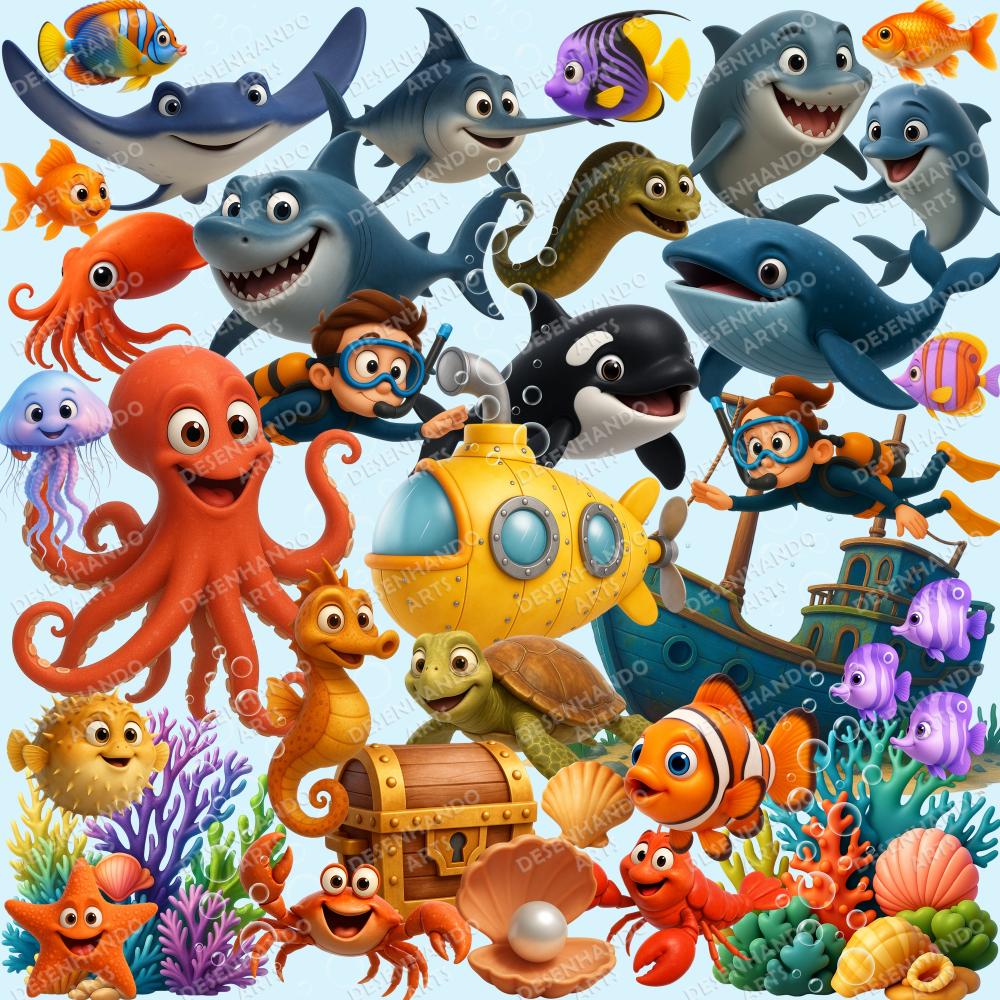 KIT DIGITAL FUNDO DO MAR