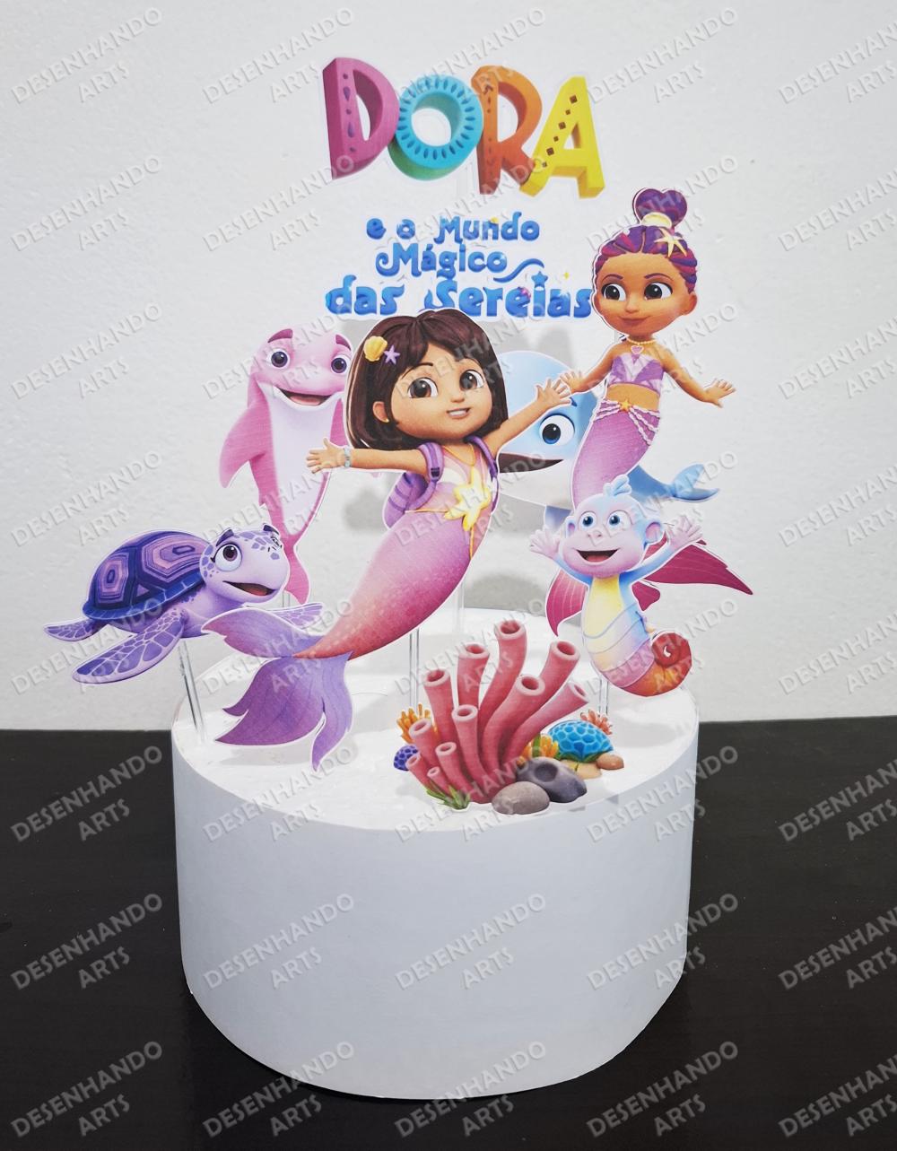 TOPO DE BOLO DORA SEREIA (Arquivo de corte)