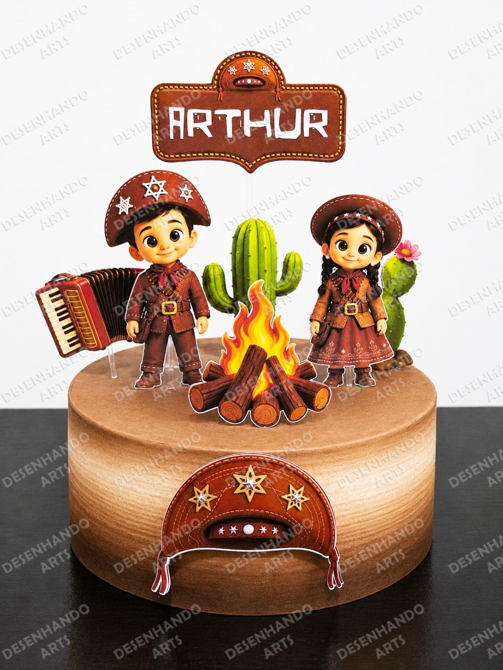 TOPO DE BOLO LAMPIÃO E MARIA BONITA (Arquivo de corte)
