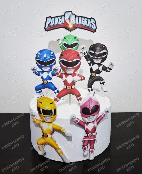 TOPO DE BOLO POWER RANGERS (Arquivo de corte)