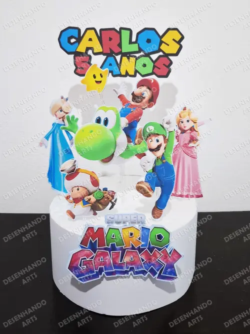 TOPO DE BOLO SUPER MARIO GALAXY (Arquivo de corte)