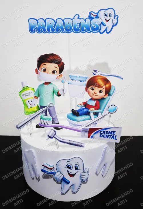 TOPO DE BOLO DENTISTA (Arquivo de corte)