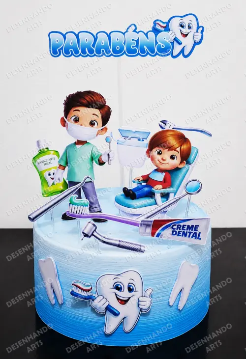 TOPO DE BOLO DENTISTA (Arquivo de corte)