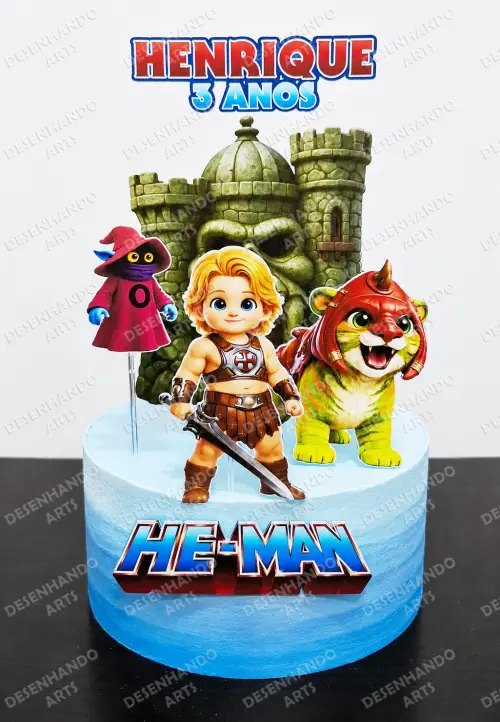 TOPO DE BOLO HE-MAN BABY (Arquivo de corte)