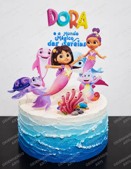 TOPO DE BOLO DORA SEREIA (Arquivo de corte)