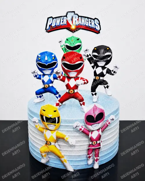TOPO DE BOLO POWER RANGERS (Arquivo de corte)