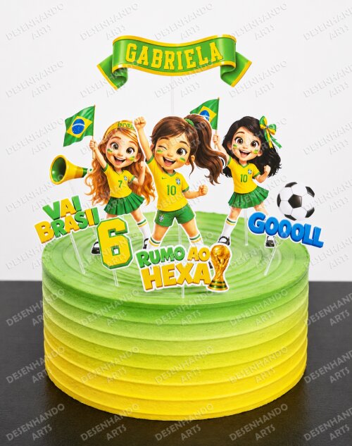 TOPO DE BOLO COPA 2026 MENINA (Arquivo de corte)