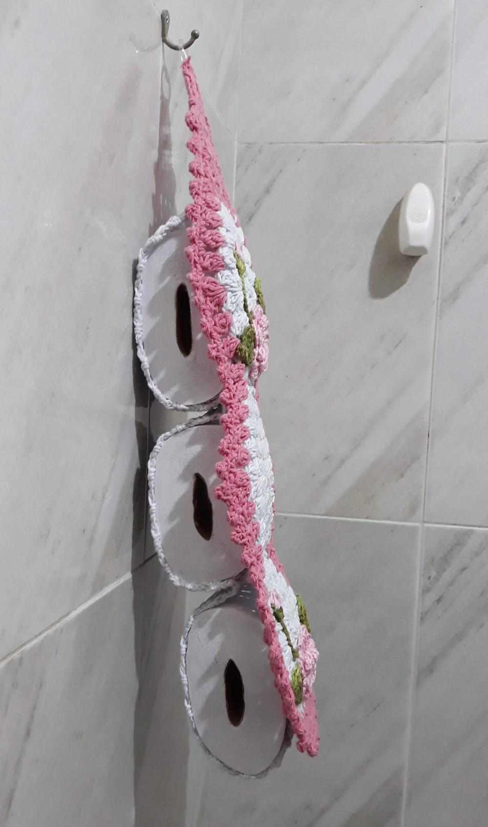 Porta Papel Higiênico Dueto Flor - para 3 Rolos
