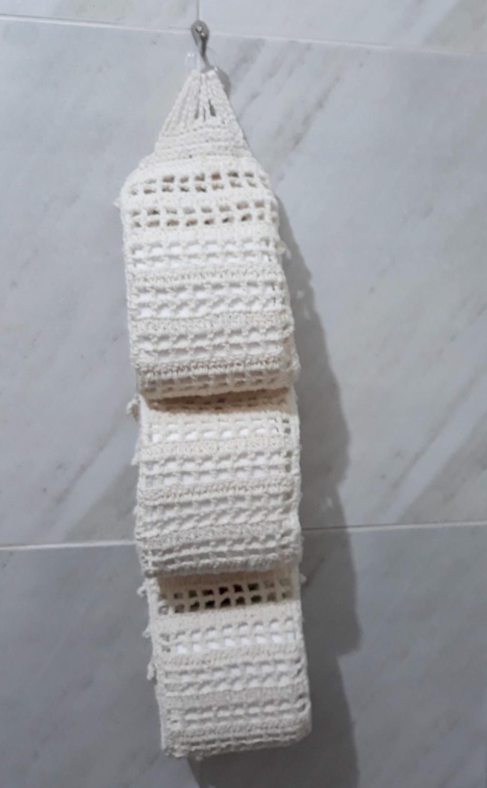Porta Papel Higiênico em Crochê Flor - 3 Rolos