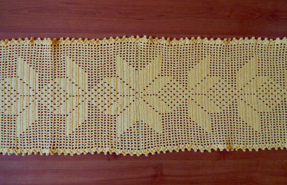Caminho de Mesa de Crochê Estrela Oriental Cmeo070