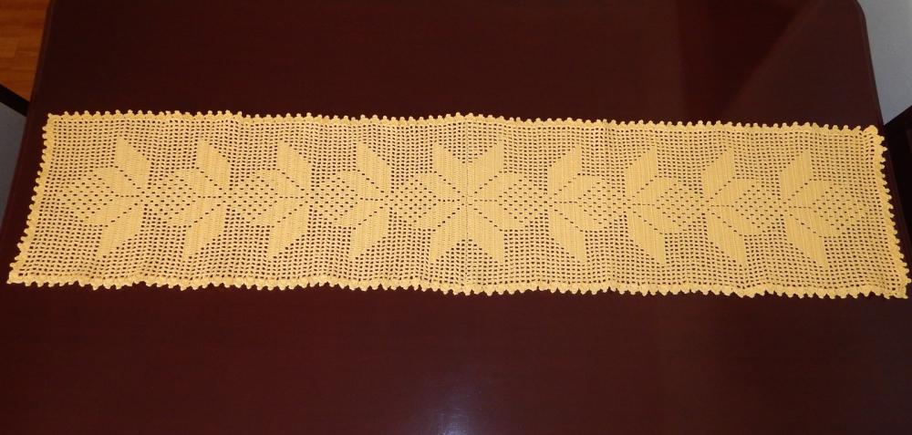 Caminho de Mesa de Crochê Estrela Oriental Cmeo070