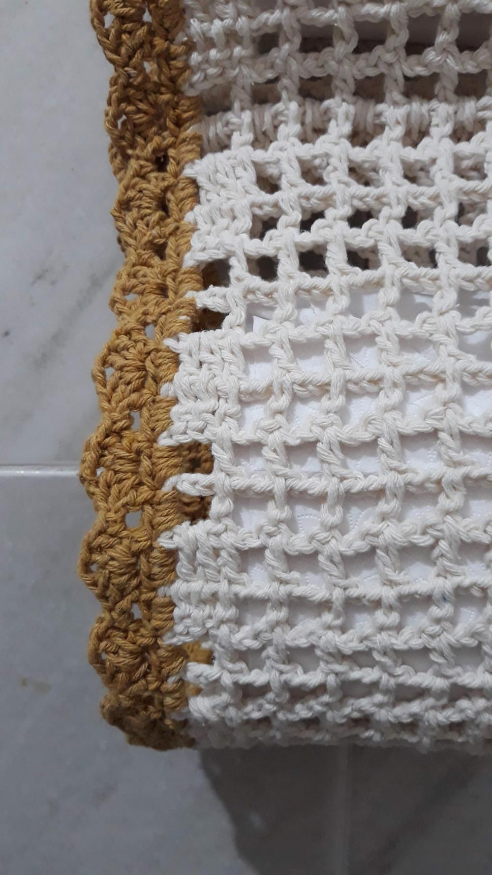 Porta Papel Higiênico Crochê Franjas - 2 Rolos