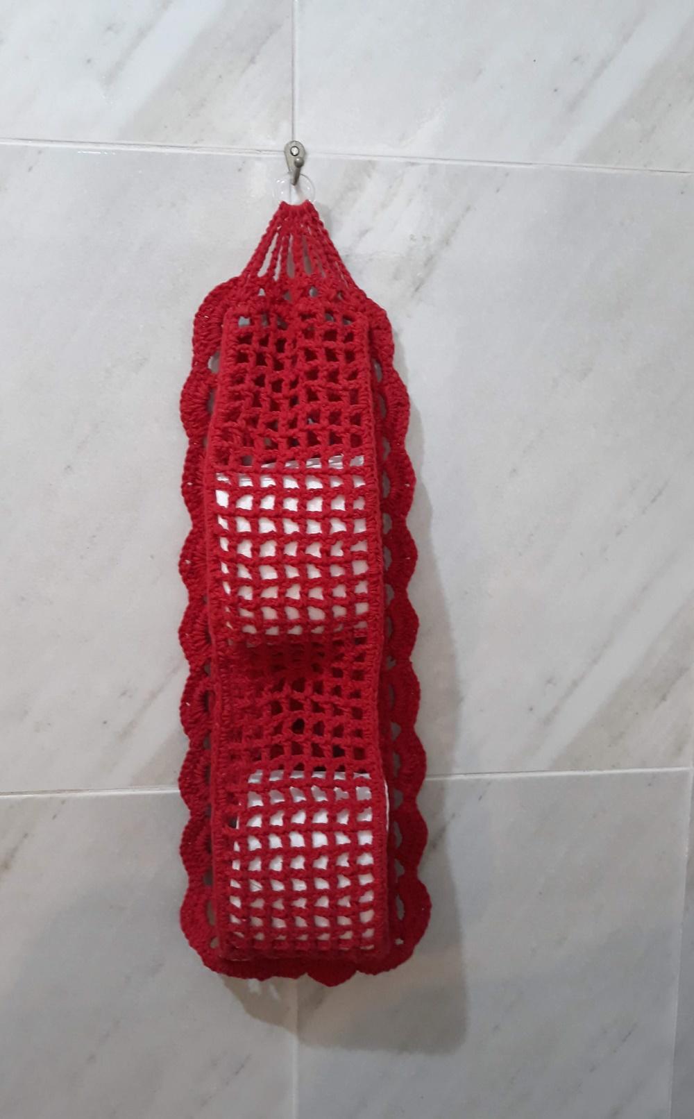 Porta Papel Higiênico Básico Av02VERMELHO Crochê - 2 Rolos de