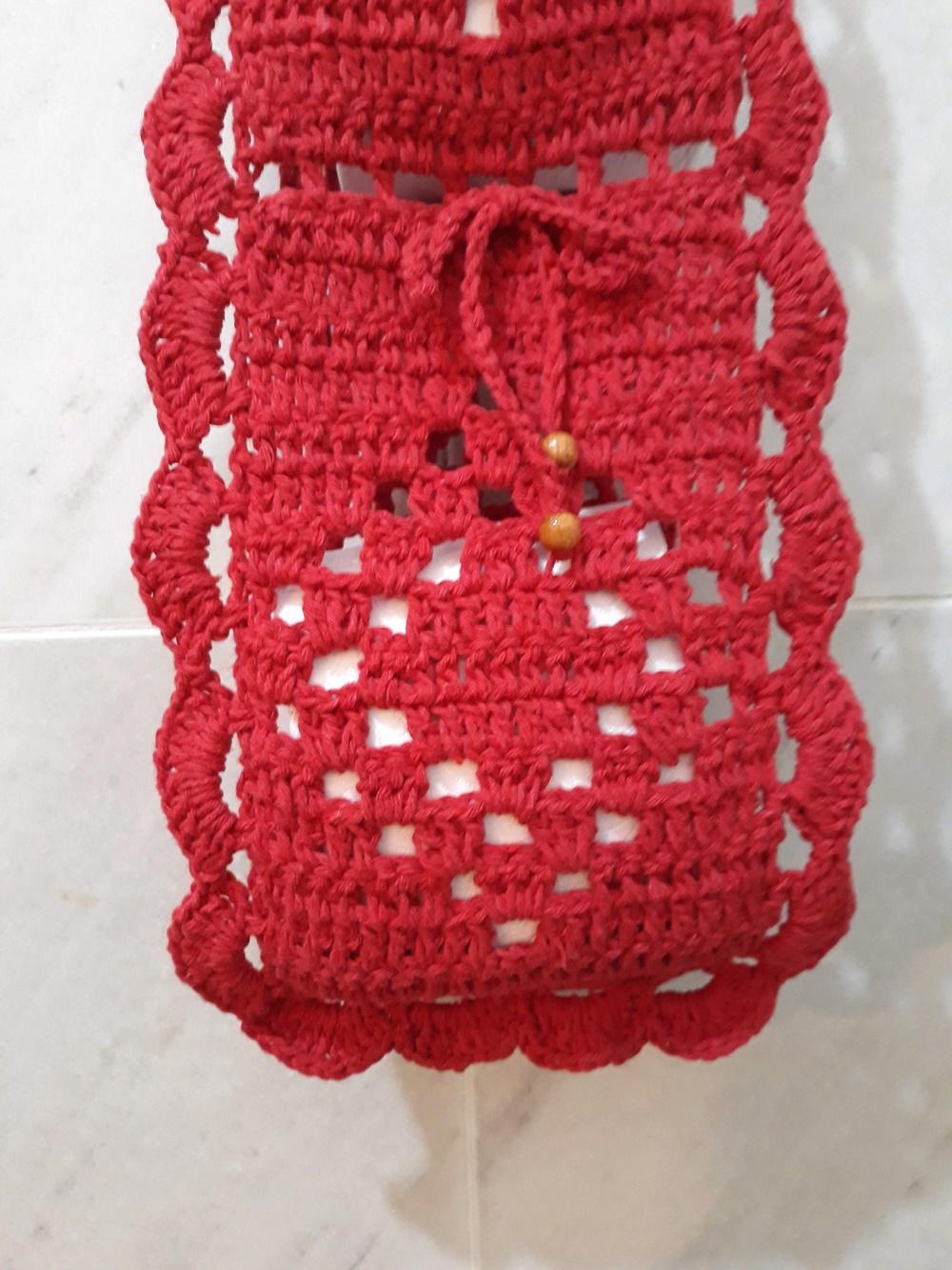 Porta Papel Higiênico Básico Av02VERMELHO Crochê - 2 Rolos de