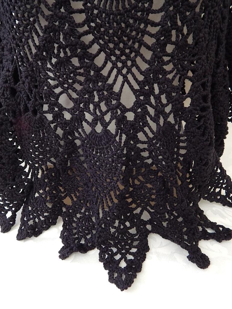 Xale Preto em Crochê Tempestade