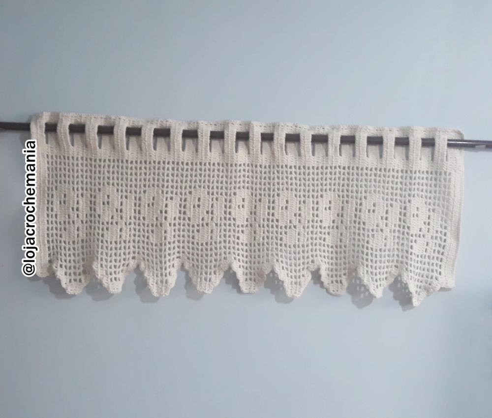 Bandô Flores em Crochê - Compr. 1 Metro x Altur. de 40 cm