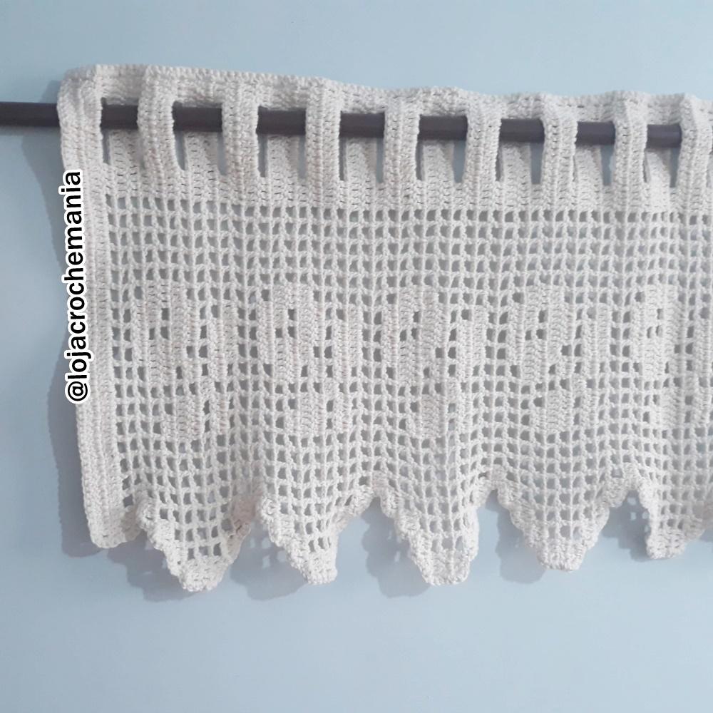 Bandô Flores em Crochê - Compr. 1 Metro x Altur. de 40 cm
