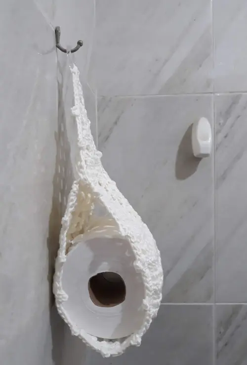 Porta Papel Higiênico Crochê Básico - 1 Rolo de Papel